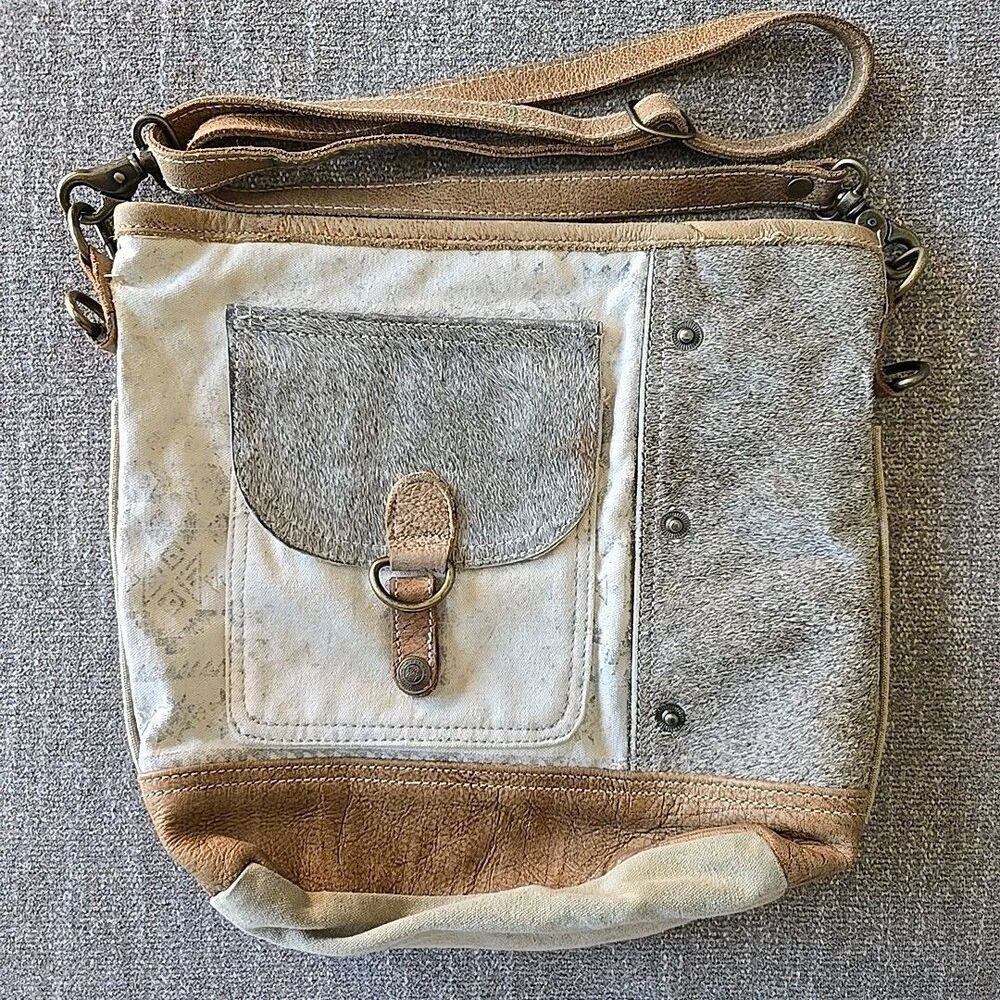 Myra Bags Western Leather Cowhide Crossbody Handbag Shoulder Strap Purse  Bag